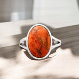 Sponge Coral Solid 925 Sterling Silver Ring 8