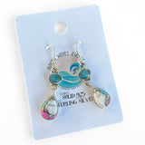 Kingman Cotton Candy Turquoise & Blue Topaz Solid 925 Sterling Silver Earrings