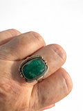 Emerald Solid 925 Sterling Silver  Ring 10