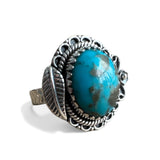 Pilot Mountain Turquoise with Pyrite Solid 925 Sterling Silver Ring 10