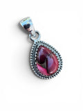Kingman Red Rose Dahlia Solid 925 Sterling Silver Pendant