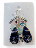 Sodalite & Amethyst Solid 925 Sterling Silver Earrings