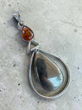 Pyrite Silver Overlay Pendant