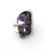 RARE Trapiche Amethyst Solid 925 Sterling Silver Ring 8