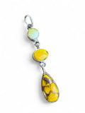 Kingman Honey Dahlia Solid 925 Sterling Silver Pendant
