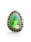Kingman Peacock Dahlia Solid 925 Sterling Silver Ring 6