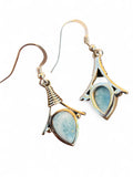 Caribbean Larimar Solid 925 Sterling Silver Earrings