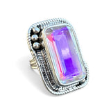 Mercury Mystic Topaz Solid 925 Sterling Silver Ring 7.5
