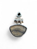 Schalenblend Sphalerite, Wurtzite Pyrite & Galena Solid 925 Sterling Silver Pendant