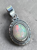 Ethiopian Opal Solid 925 Sterling Silver Pendant