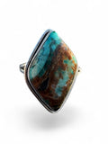 Black Jack Turquoise Solid 925 Sterling Silver Ring 9