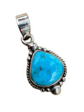 White Water Turquoise Solid 925 Sterling Silver Pendant