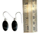 Black Botswana Agate Solid 925 Sterling Silver Earrings