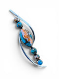 Kingman Turquoise & Spiny Oyster Solid 925 Sterling Silver Pendant