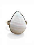 Pink Calcite Solid 925 Sterling Silver Ring 10