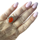 Carnelian Solid 925 Sterling Silver Ring 9