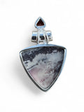 Mookaite Jasper & Garnet Solid 925 Sterling Silver Pendant