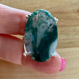 Moss Agate Solid 925 Sterling Silver Ring 4