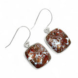 Red Moss Agate Solid 925 Sterling Silver Earrings
