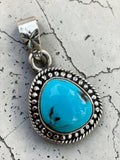 Egyptian Turquoise Solid 925 Sterling Silver Pendant