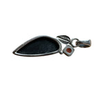 Crown of Psilomelane & Garnet Solid 925 Sterling Silver Pendant