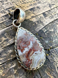 Crazy Lace Agate Solid 925 Sterling Silver Pendant
