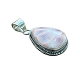 Natrolite Pink Larimar Solid 925 Sterling Silver Pendant