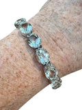Prasiolite Green Amethyst Solid 925 Sterling Silver Bracelet 7 inch