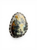 Indonesian Red Marcasite Solid 925 Sterling Silver Ring 8
