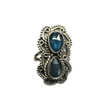Teal Kyanite Solid 925 Sterling Silver Ring 6