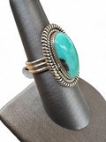 Kingman Turquoise Solid 925 Sterling Silver Ring 7