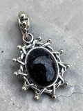 Blue Sandstone Solid 925 Sterling Silver Pendant
