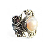 Pearl Solid 925 Sterling Silver Ring 8.5