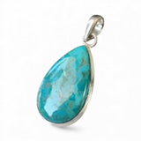 Kingman Turquoise Solid 925 Sterling Silver Pendant