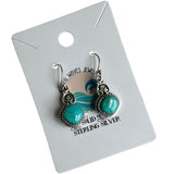 Kingman Turquoise Solid 925 Sterling Silver Earrings