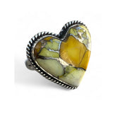 HEART Kingman Honey Dahlia Solid 925 Sterling Silver Ring 7