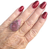 Rhodonite Solid 925 Sterling Silver Ring 7
