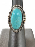 Kingman Turquoise Solid 925 Sterling Silver Ring 6