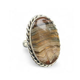 Crazy Lace Agate Solid 925 Sterling Silver Ring 6.5