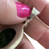 Seraphinite & Peridot Solid 925 Sterling Silver Pendant