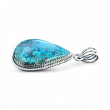 Chrysocolla Solid 925 Sterling Silver Pendant