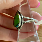 Green Turquoise Solid 925 Sterling Silver Ring 7
