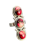 Kingman Red Rose Dahlia Solid 925 Sterling Silver Ring 7