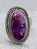 Kingman Purple Mojave Turquoise Solid 925 Sterling Silver Ring 10