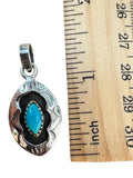 Kingman Turquoise Shadow Box Solid 925 Sterling Silver Pendant