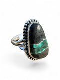 Black Jack Turquoise Solid 925 Sterling Silver Ring 9