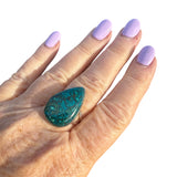Shattuckite Solid 925 Sterling Silver Ring 8
