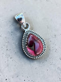 Kingman Red Rose Dahlia Solid 925 Sterling Silver Pendant