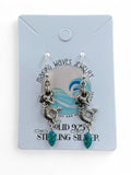 Mermaid Fire Opal Solid 925 Sterling Silver Earrings
