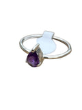 Amethyst Solid 925 Sterling Silver Stack Ring